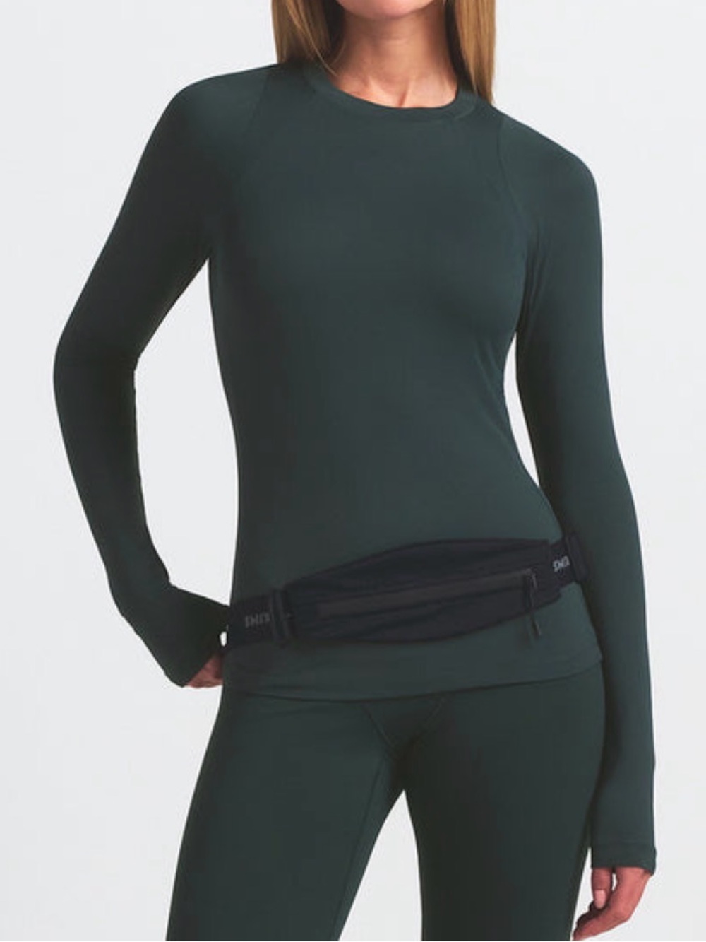 SKIMS Airy Long Sleeve Crew Neck Top | Dark Teal | S | NWT 🏷️ - Picture 2 of 10